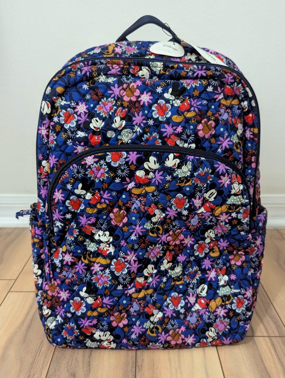 NWT! Vera Bradley X Disney Large Backpack Mickey And Minnie Sweet Floral Blue
